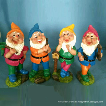 Polyresin Garden Gnome Decoración Bright Coloured Dwarf 4 / S